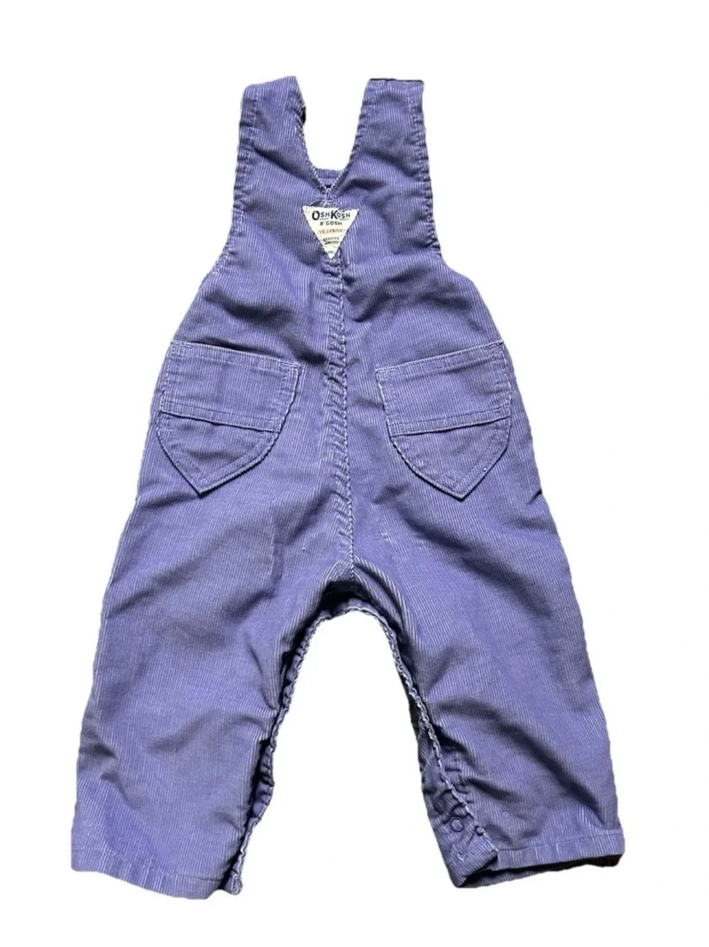 Vintage Toddler Girl Oshkosh Light Purple Vestbak Overalls Size 18 Months